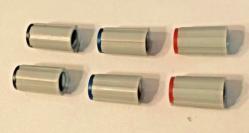 6 x Carvin Pro Audio Size 7 Mixer Knobs Blue or Grey or Red or Mix, Excel. Cond.