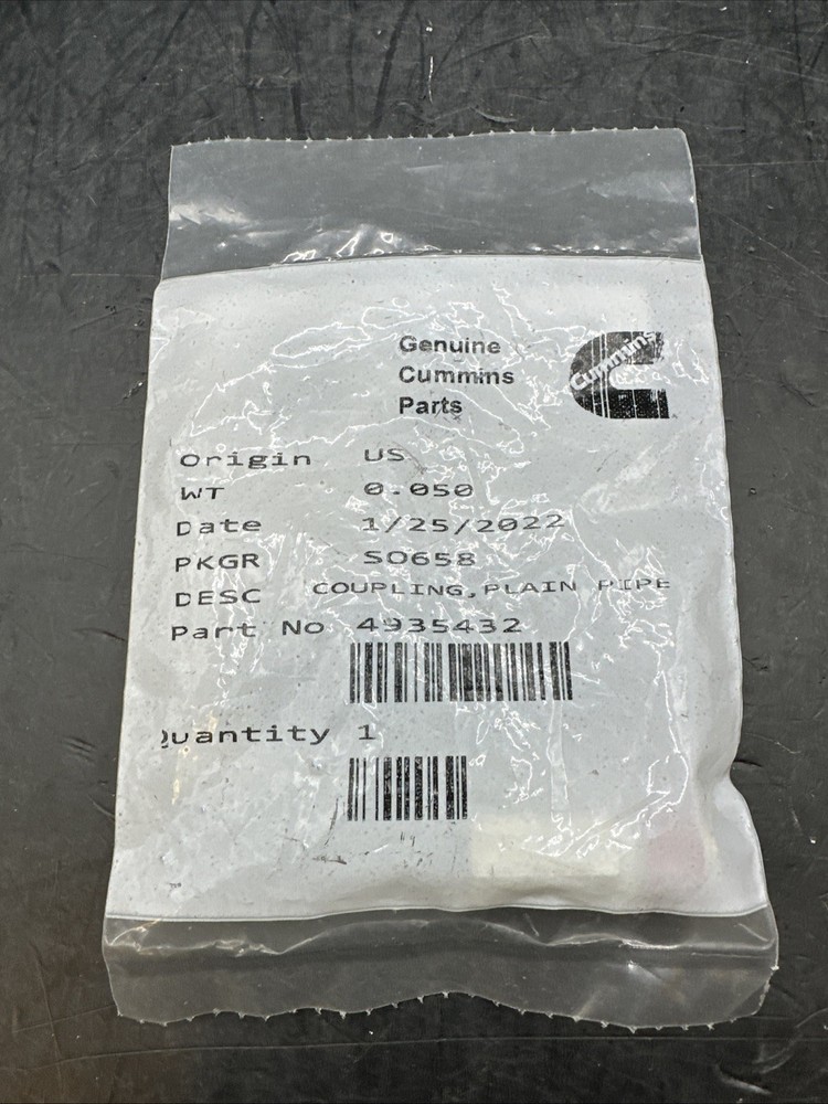 New Oem Genuine Cummins Plain Pipe Coupling Fitting 4935432