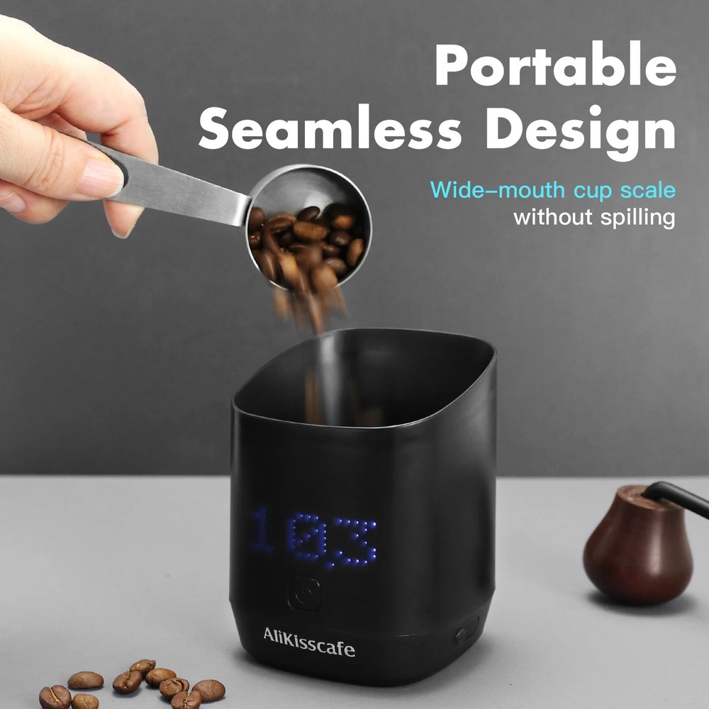 AliKisscafe Digital Dosing Cup Coffee Scale Display Tray Precise Scale Measuring