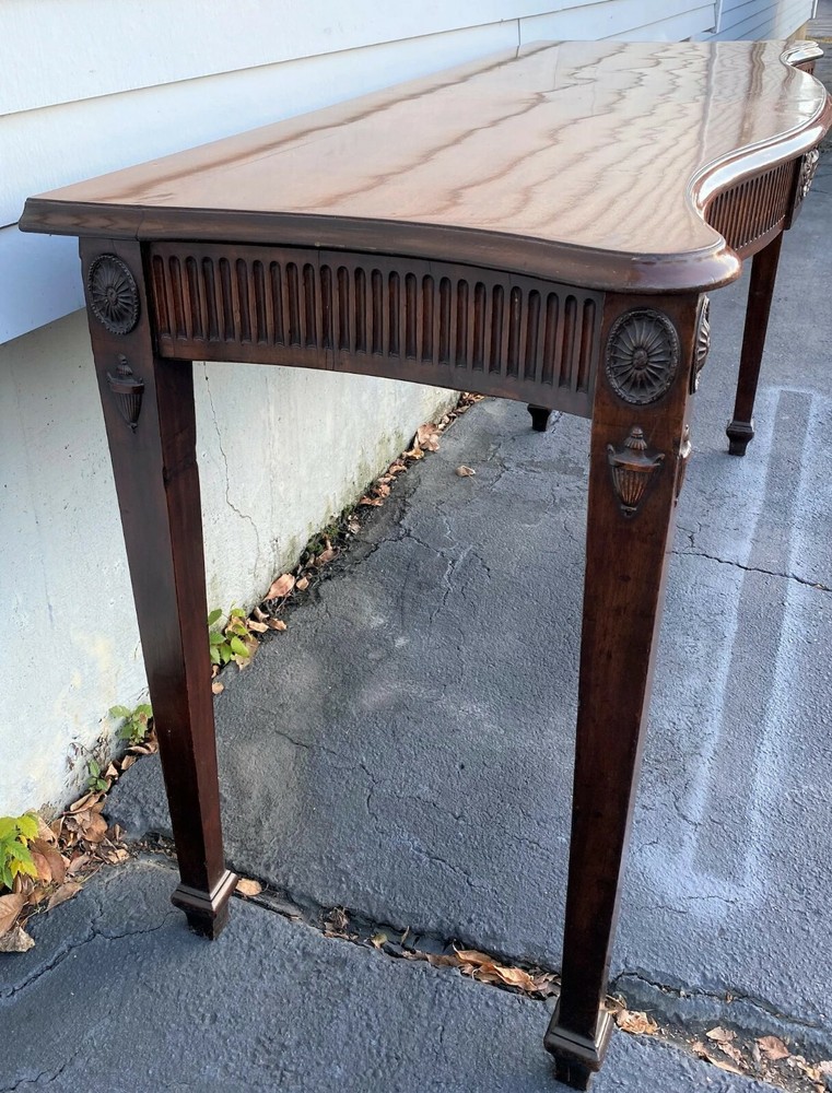 Georgian Mahogany Serpentine Two Drawer Sideboard, Serving or Console Table