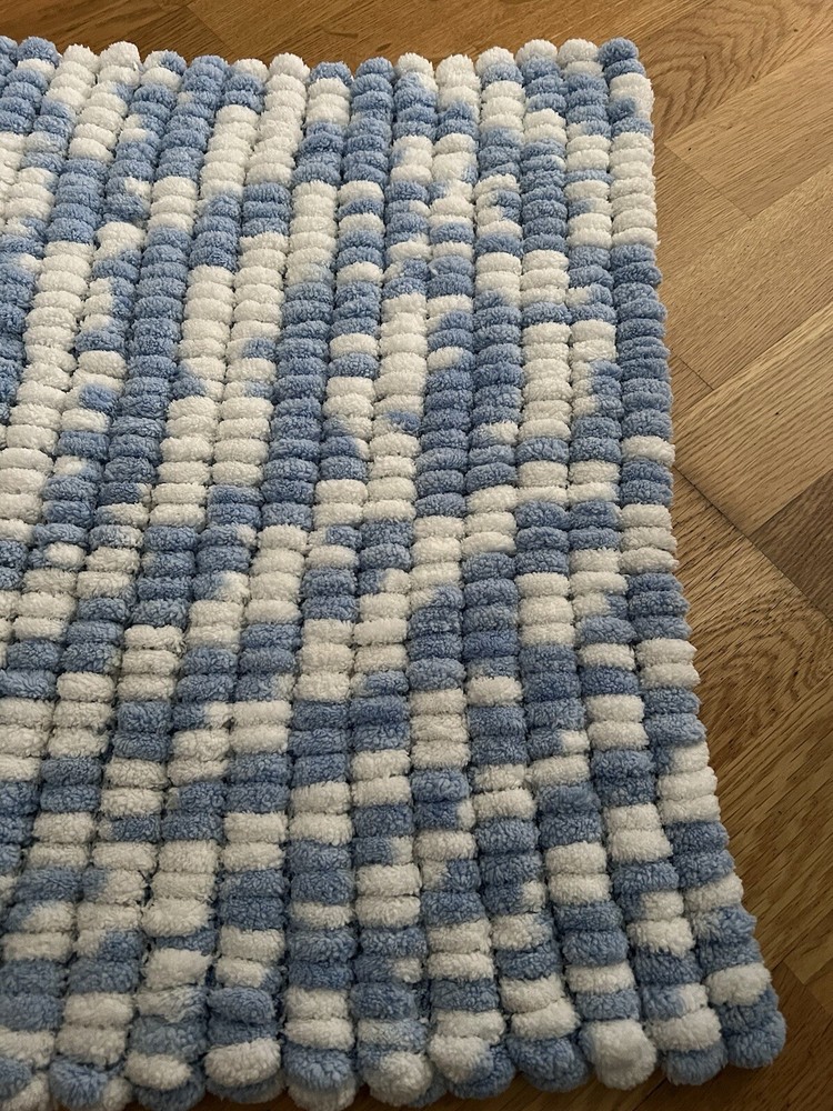 baby boy blue & white mallow handmade blanket