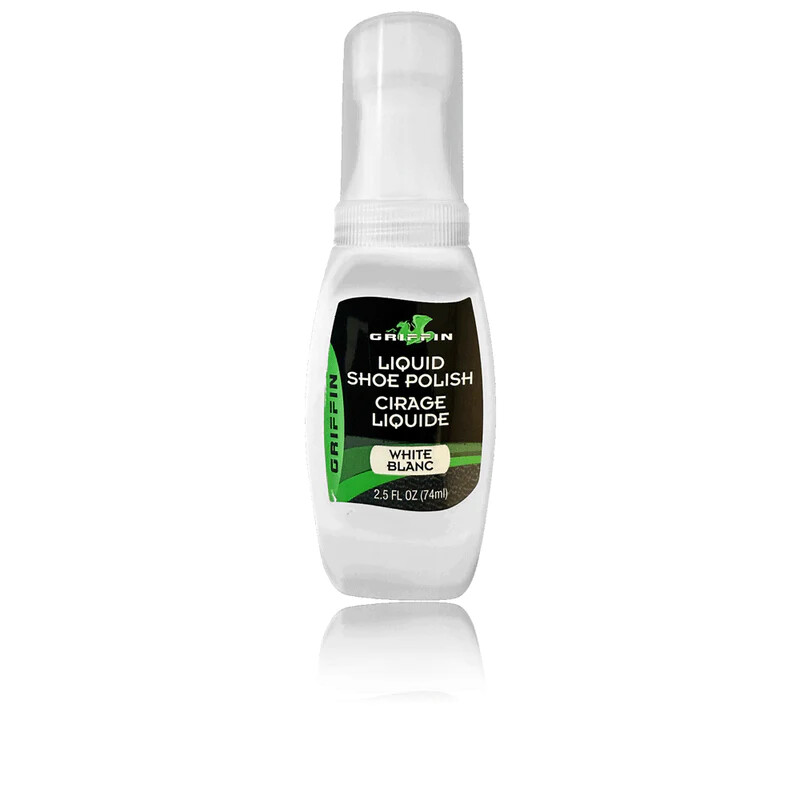 Griffin Liquid Shoe Polish, 2.5 oz, White