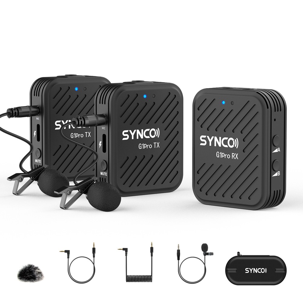 SYNCO G1(A2) Pro Wireless Lavalier Microphones & System With Charging Case