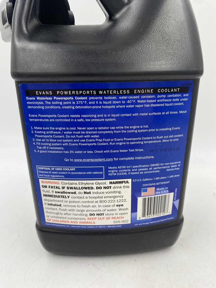 Evans Waterless Powersports Coolant Half Gallon With Funnel