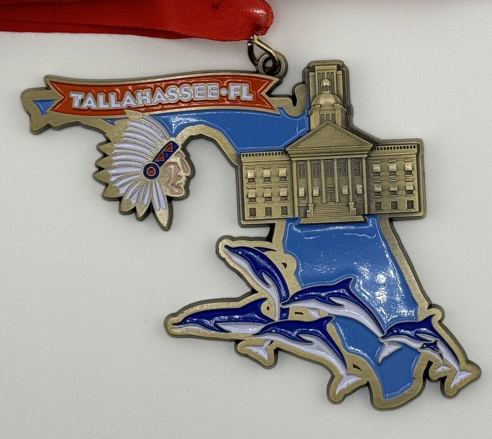 Tallahassee, FL marathon finisher medal