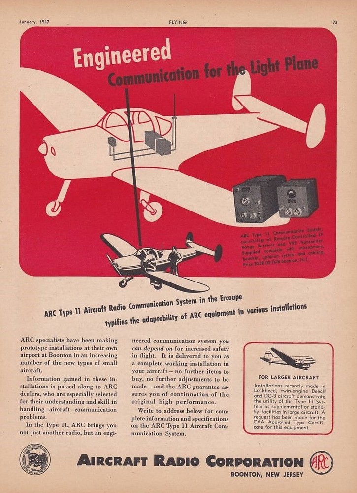 1947 Ercoupe Aircraft ad 2/18/2023d