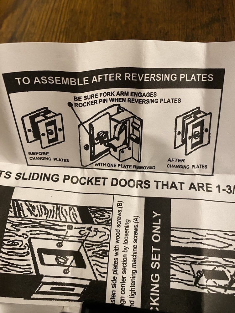 HOMOTEK Passage Sliding Door Pull Black Without Switch Plate- Replace Old