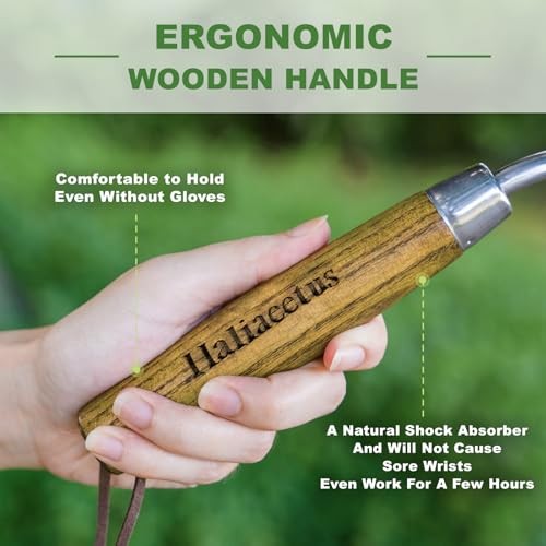 Garden Hand Fork, Hand Weeding Fork with Sharp Tine for Easy Uprooting Large