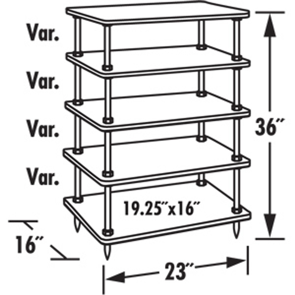 Salamander Archetype 5.0 5-Shelf Audio Rack Real Cherry Wood