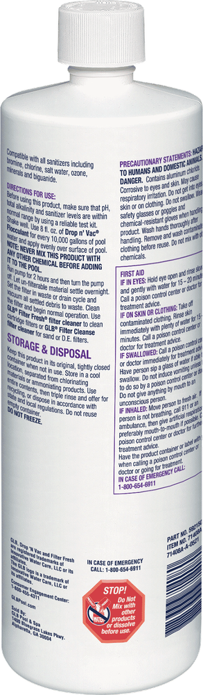 GLB Drop N Vac Flocculent 32oz.