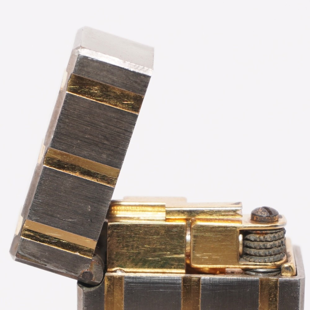 Dunhill Silver Rollagas Lighter Threes Gold Line_Ultrasonically cleaned_WORKING