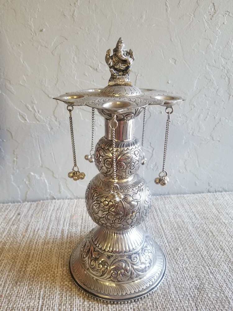 Brass Silver Panch Arti Diya