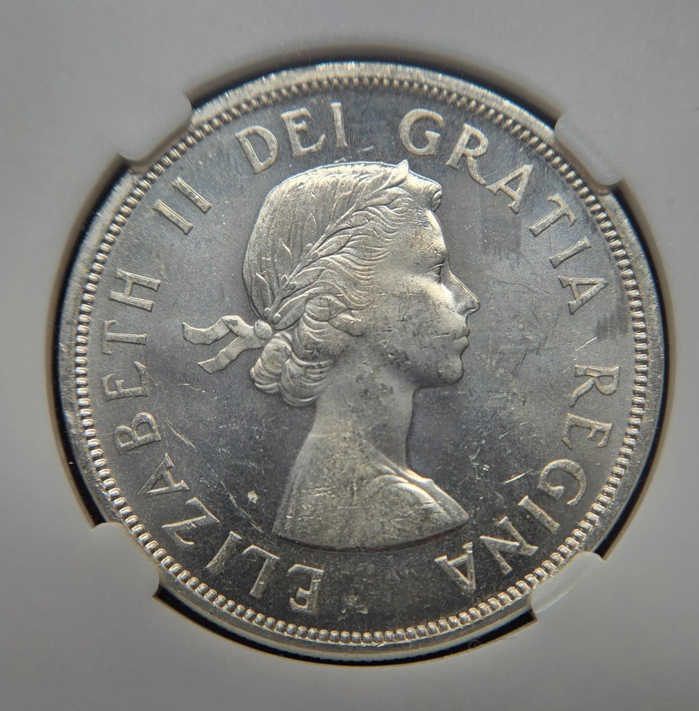 1963 Canada Silver (.800) Dollar • MS-63 • Rotated Die • CUSTOM SLAB