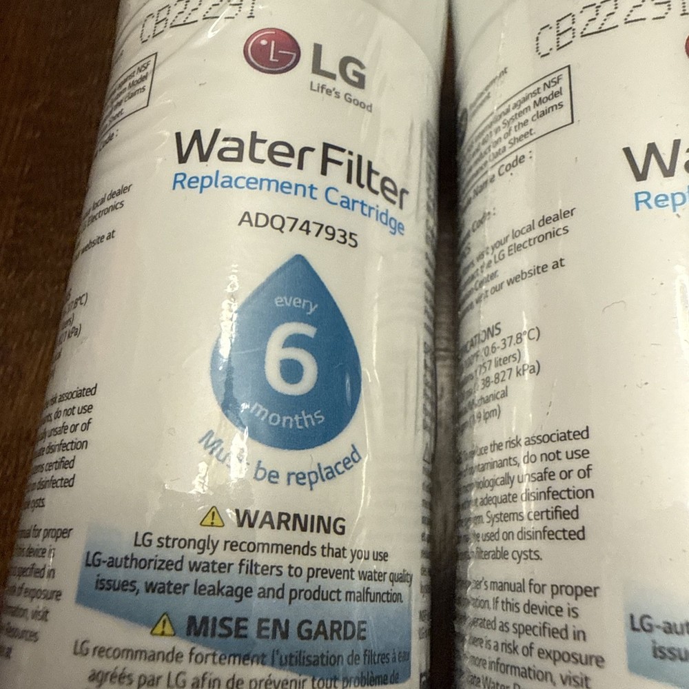 2 Pack LG ADQ747935 LT1000P Genuine OEM Refrigerator Water Filter Replacement