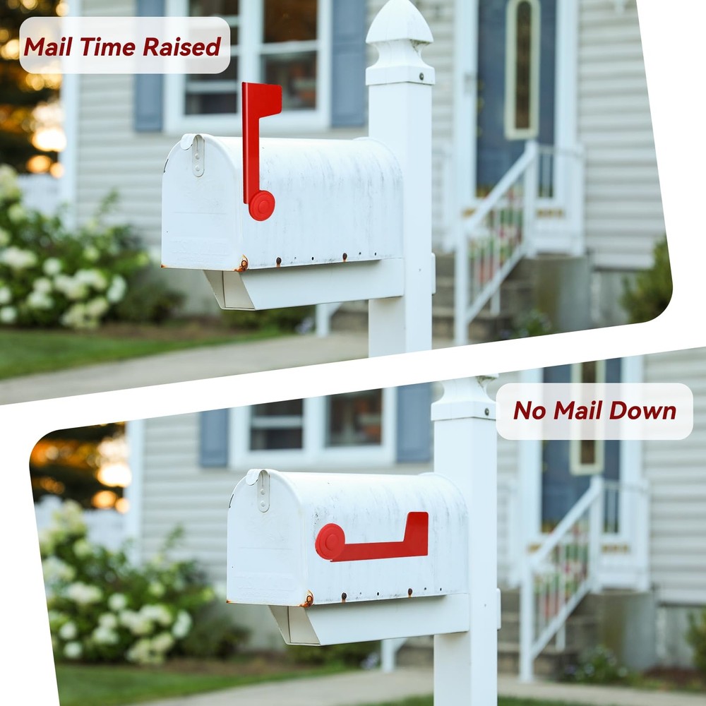 Mailbox Replacement Flag Kit Red Holder, Professional Style - B