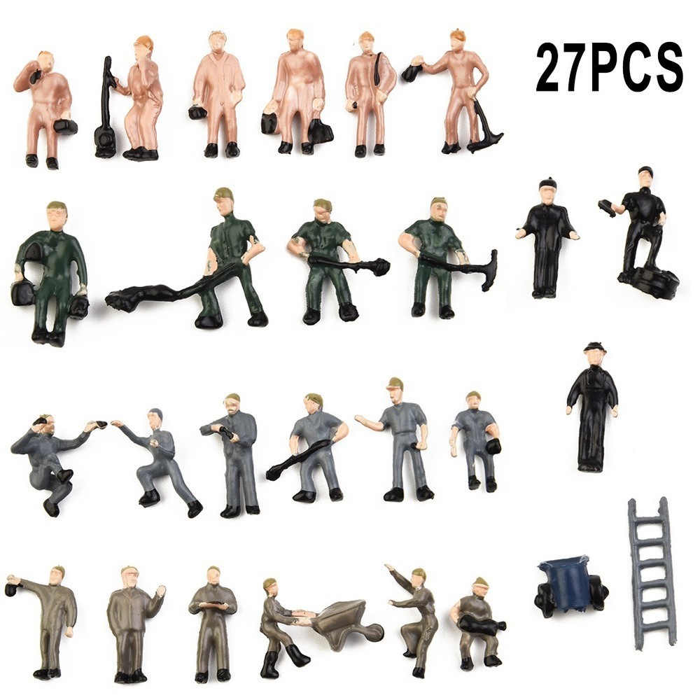 Worker Model People Figures Train Scenery 1:87 Scale Landscape Mixed Color