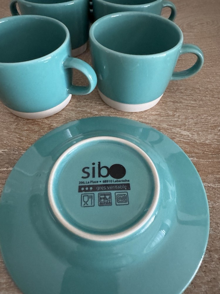 Sibo Gres Veritable Set Of 4 Espresso Cup And Saucer