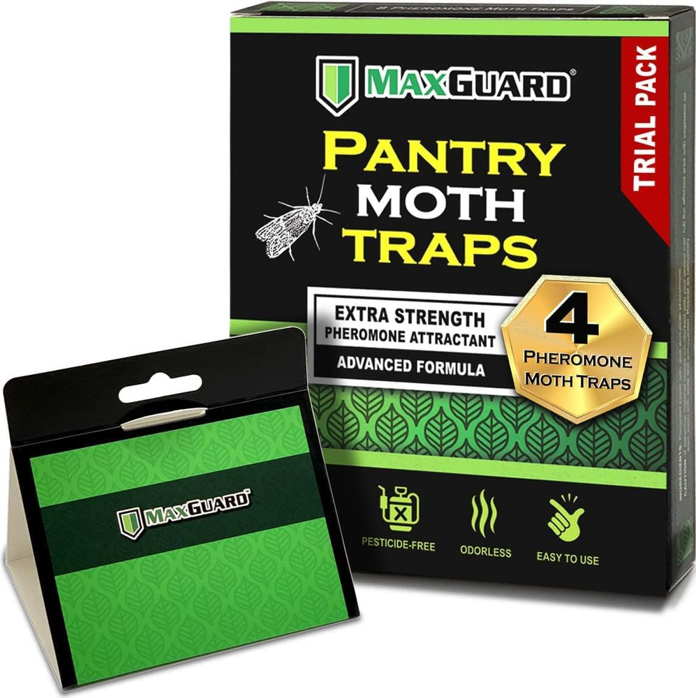 Maxguard Pantry Moth Traps (4 Traps Trial Pack) Extra Strength Pheromones | Non-