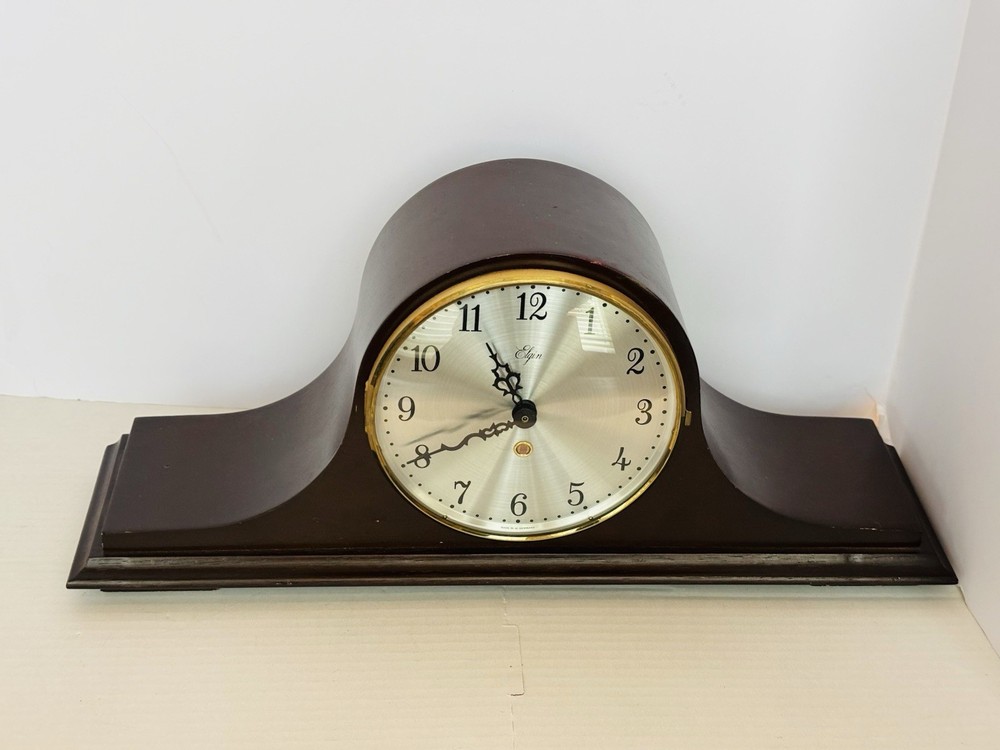 Vtg Elign Quartz Mantel Clock Battery Operated