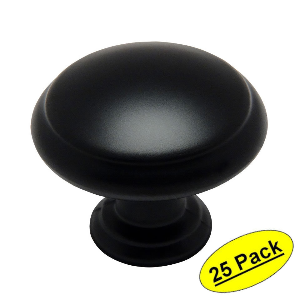 *25 Pack*  Cosmas Cabinet Hardware Flat / Matte Black Knobs #5422FB