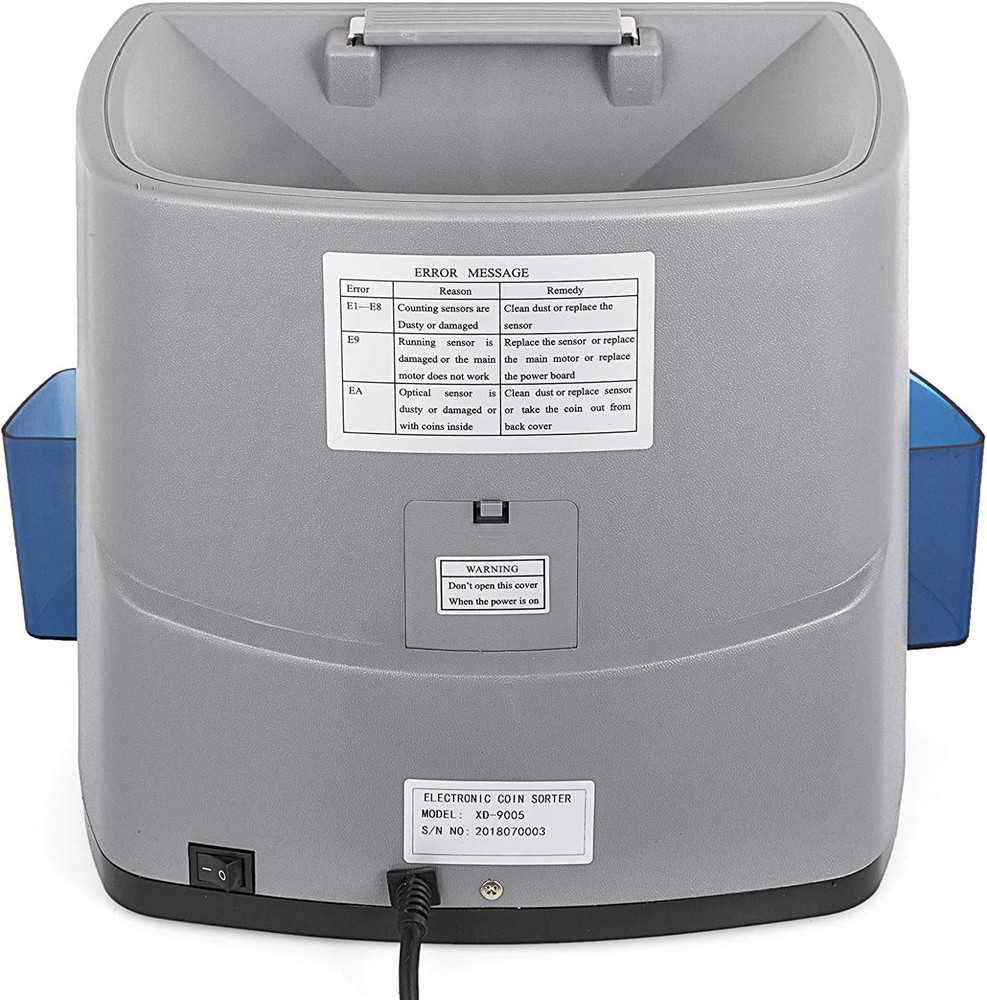 High-Speed Electronic Coin Sorter & Counter with LCD Display, Includes Wrappers