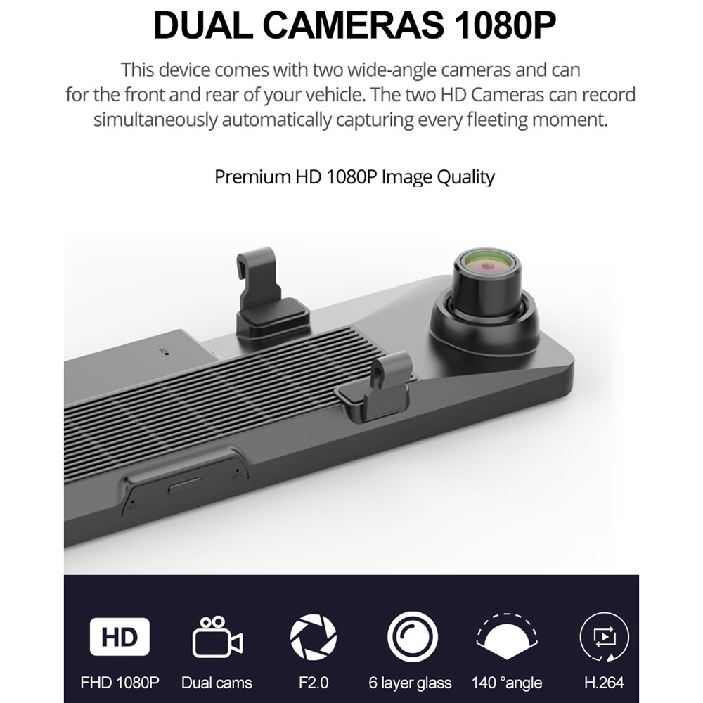 12"4G Android 8.1 Car DVRs Camera GPS Navigation Mirror Recorder mirror dash cam