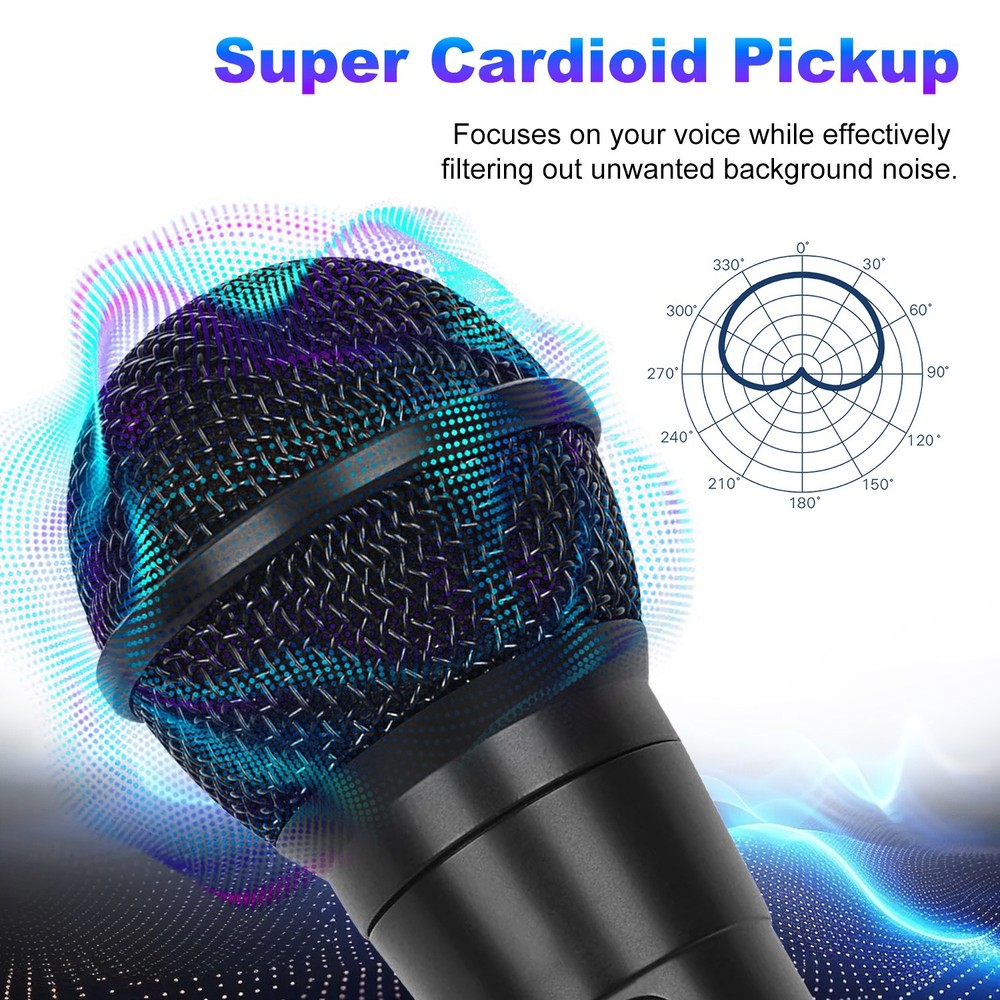 Cardioid Dynamic Handheld Wired Microphone With 13ft Cable 6.35 mm Jack