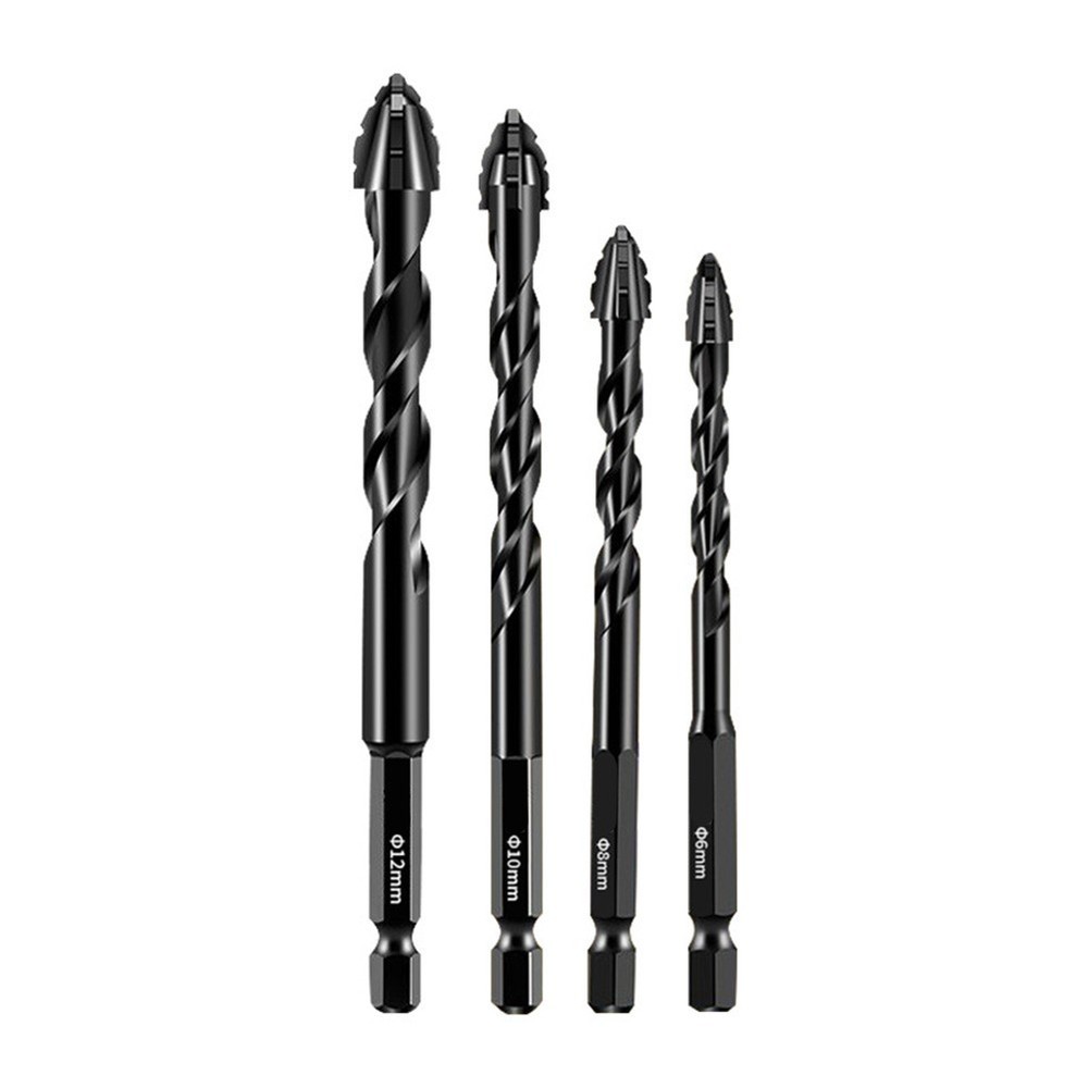 4pc Eccentric Drill Bits for Precision Drilling in Glass and Hard Plastics