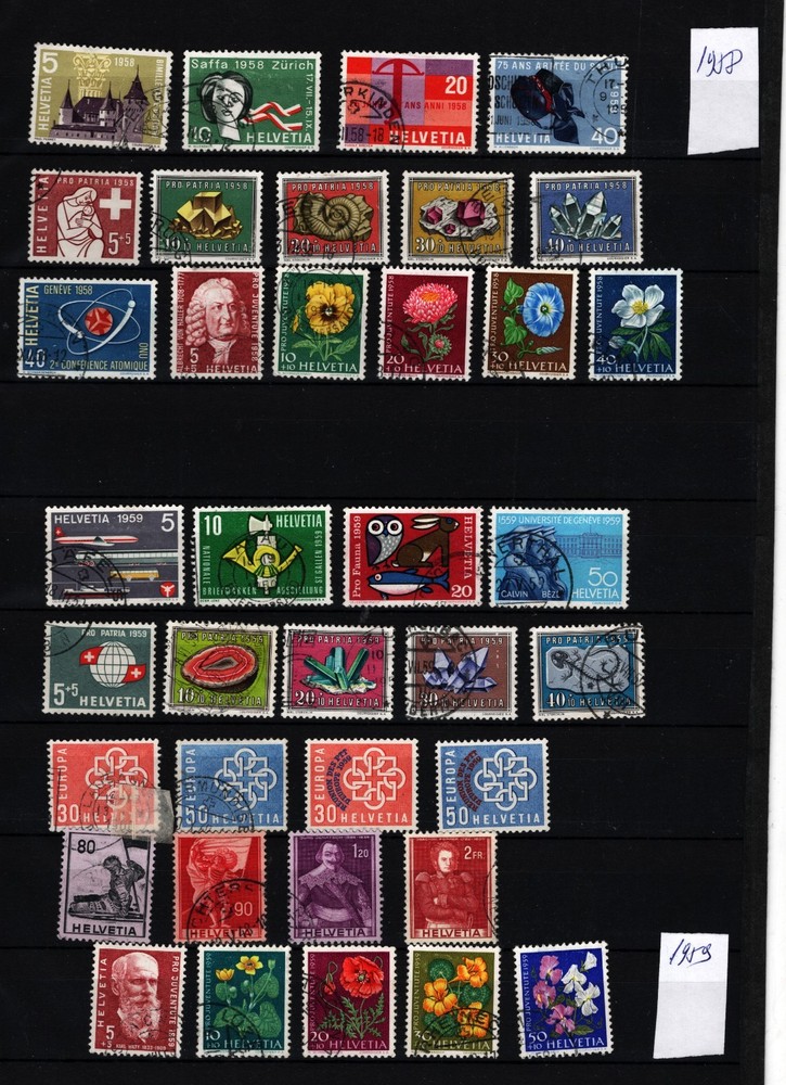 Switzerland,   1958-59   VF used      (113)