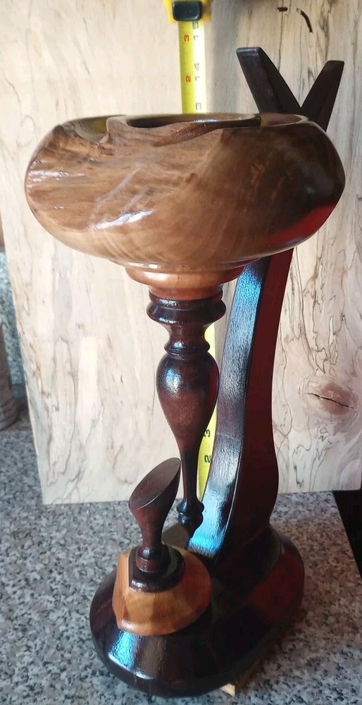 BLACK WALNUT LIDDED VASE HANDMADE