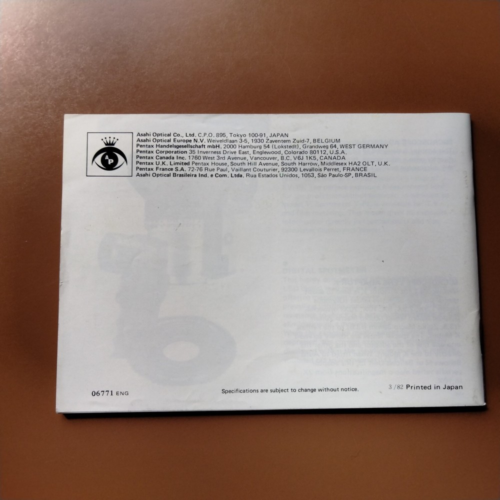 Pentax Lenses And Accessories Catalog