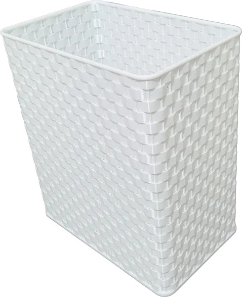 White Woven Wastebasket/Bathroom/Bedroom/Modern Home Decor/Wicker/Rectangle Bin