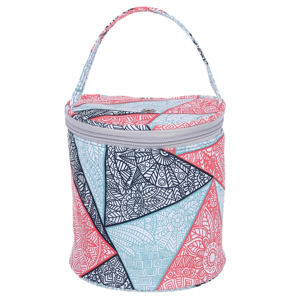 Crochet Bag, Yarn Storage Organizer Knitting Supplies Holder Geometry Patterned