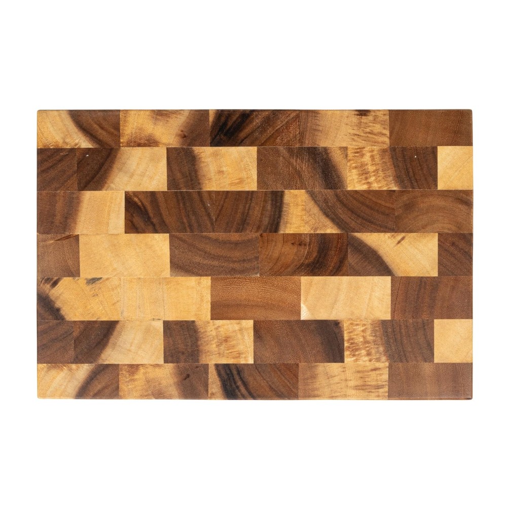 Creative Co-Op Suar Wood End Grain Rectangle Cheese and Cutting Board, Natural
