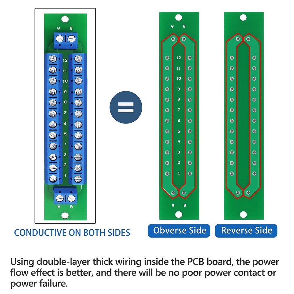 PCB Double-Layer Wiring Power Distribution Board Kit, 2 x 12 Position Power Dist