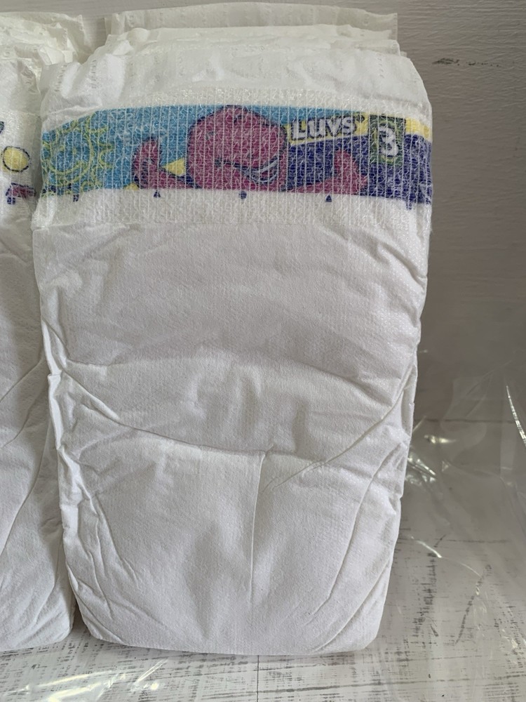 Vintage Luvs Barney Size 3 32ct