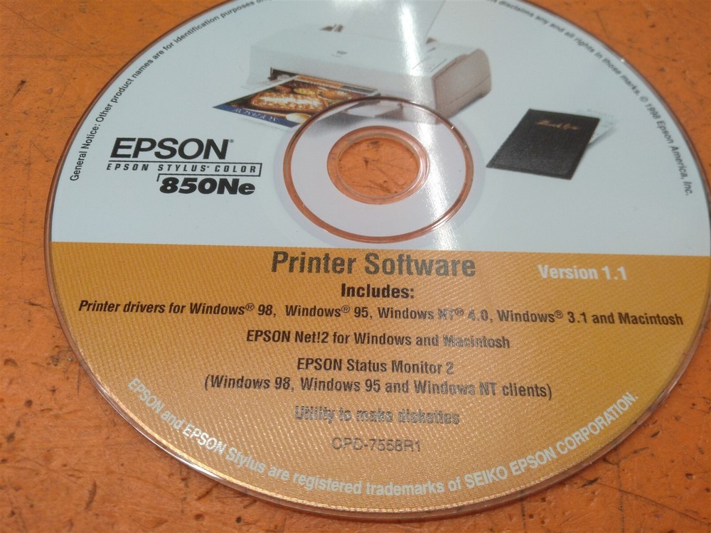 ⭐️⭐️⭐️⭐️⭐️ Epson Stylus Color 850Ne Printer Software CD Windows 95,98 NT 4.0