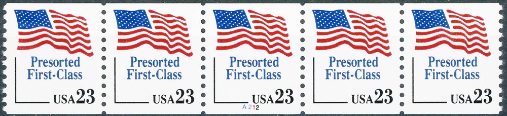 US Flag Presorted First-Class PNC5 Pl A212 MNH Scott's 2605 CRISP