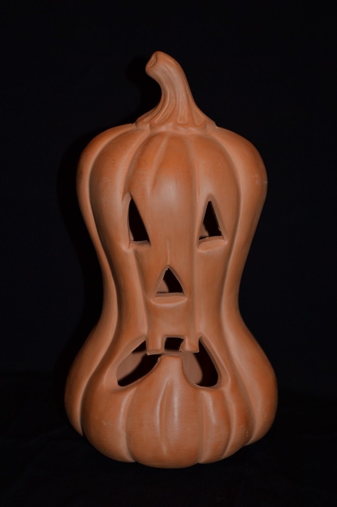 GANZ Ceramic Bisque Squished Pumpkin 10"x5.5"