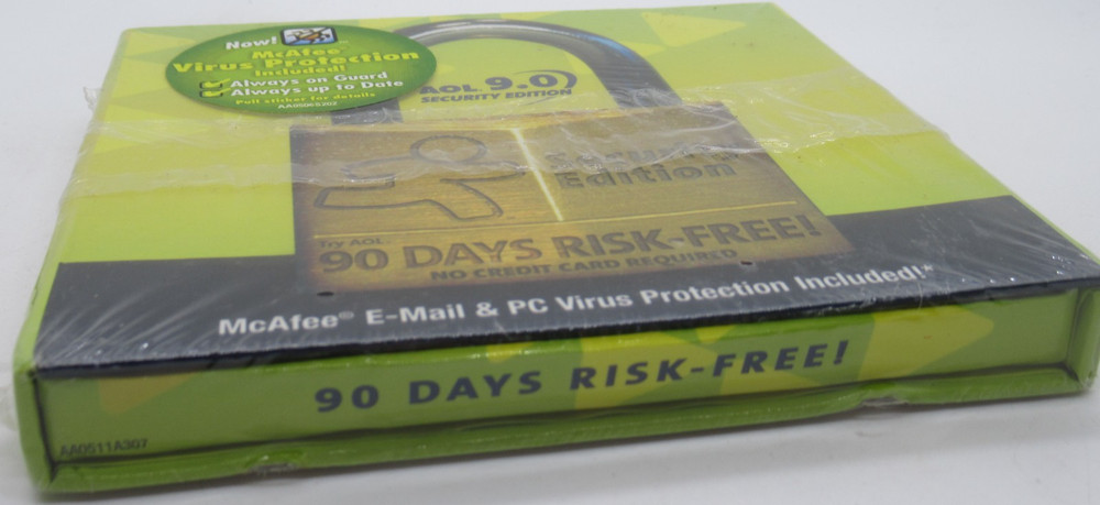 AOL 9.0 - SECURITY EDITION INSTALLATION PC CD-ROM SOFTWARE MCAFEE VIRUS OBSOLETE