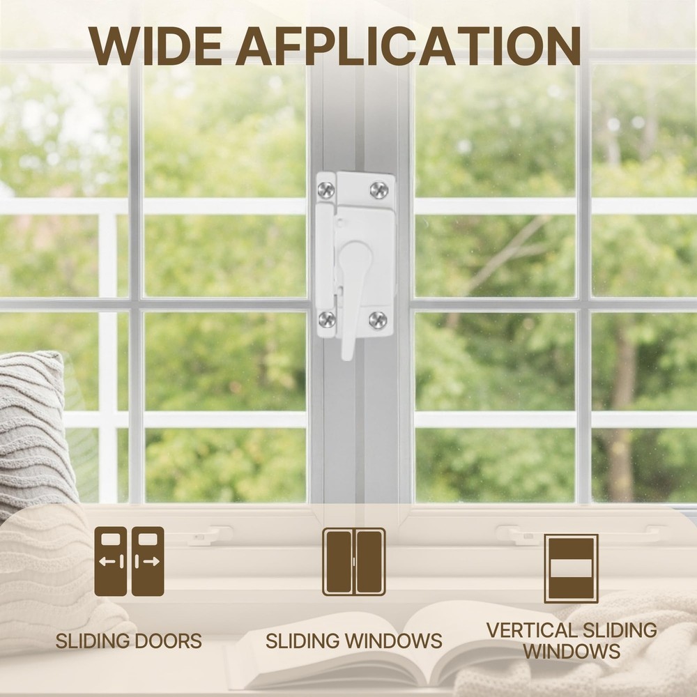 Sliding Window Sash Locks Durable White Cam Replacement Window Locks 4 PCS