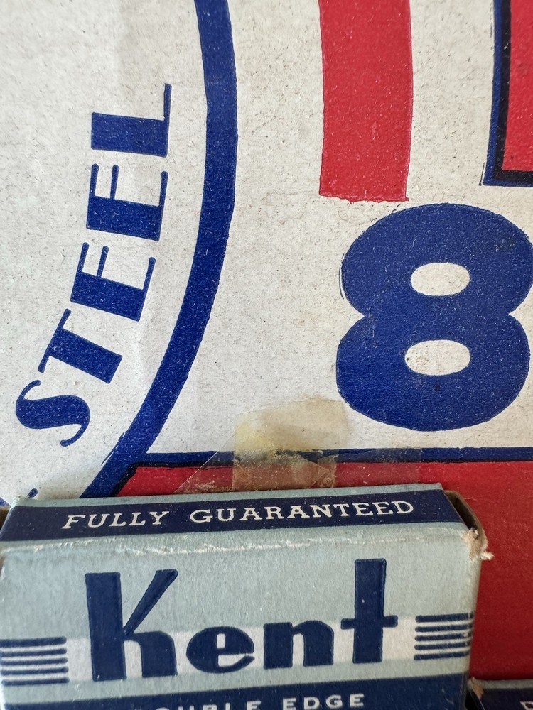 Vintage Razor Blade Store Display KENT Double-Edge Missing 3 Boxes