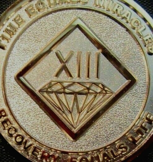 Narcotics Anonymous NA GOLD 13 Year Medallion Chip Coin Token Sober