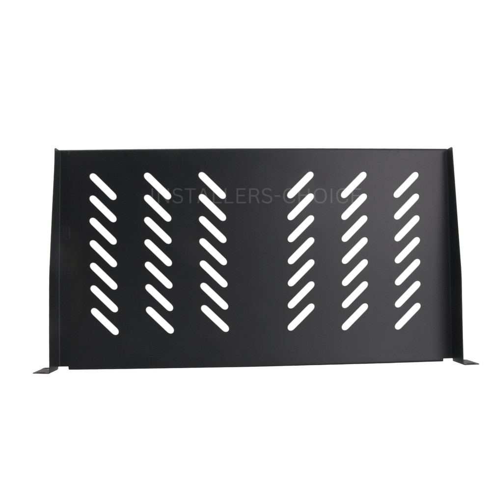 Fixed Rack Vented Server Shelf 1U 19" 4-Post Adjustable Depth 17" to 33", Black