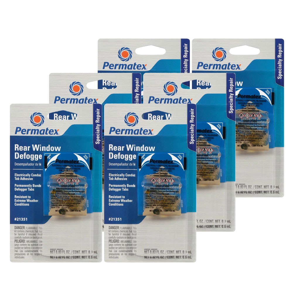 Permatex Rear Window Defogger Tab Adhesive 21351(6-PACK); 0.03oz Squeeze Pouch