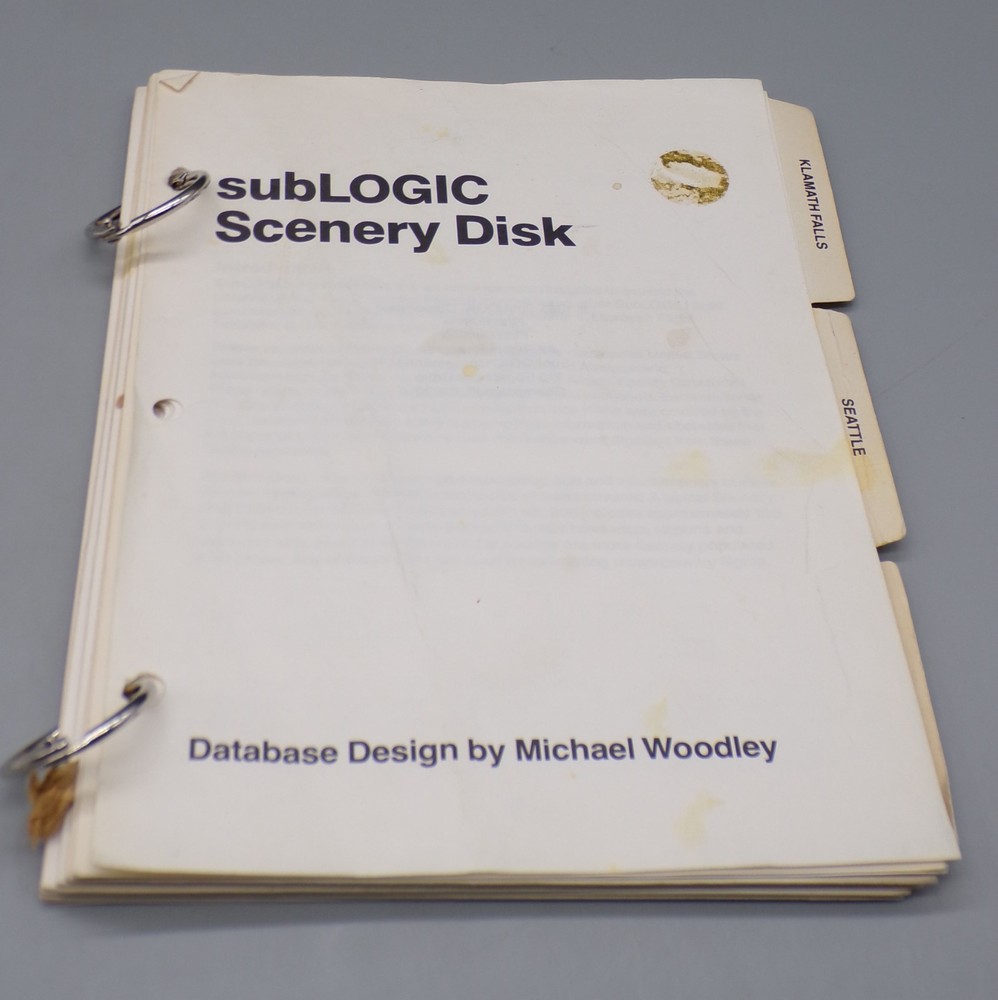 Vintage SUBLOGIC Flight Simulator SCENERY DISK 4 Pacific Northwest SEATTLE c64