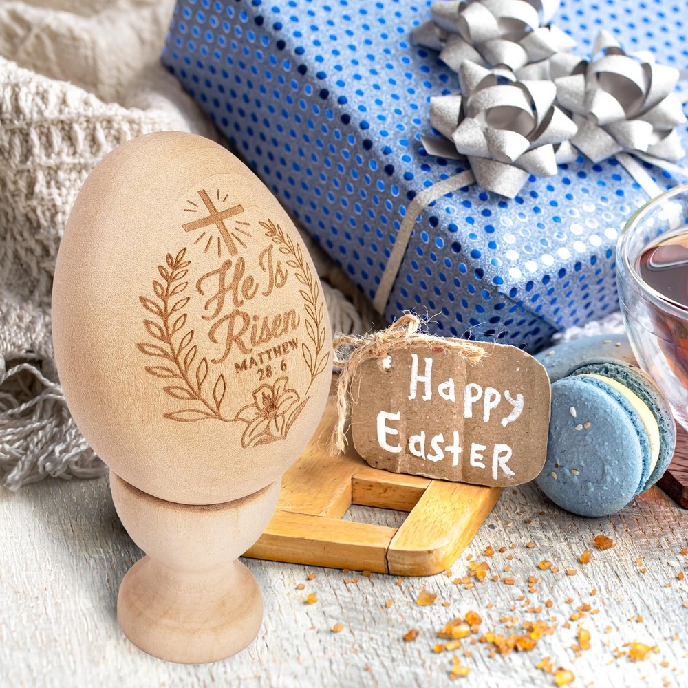 He is Risen Wooden Egg Easter Gifts, Resurrection Eggs Basket