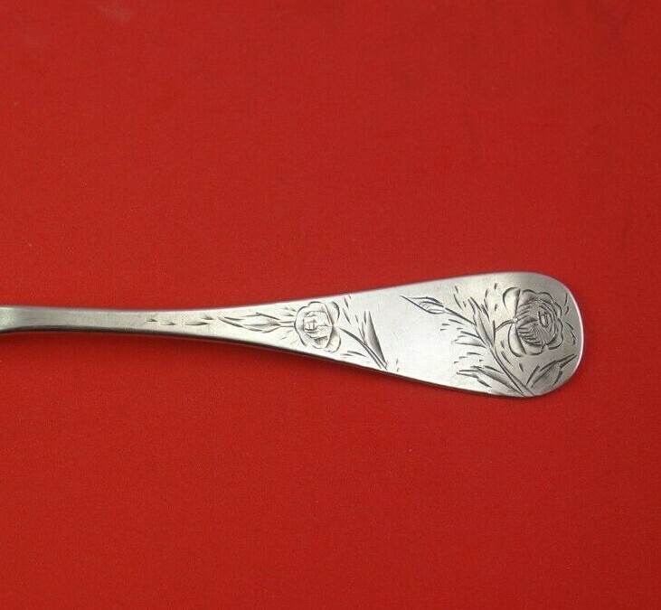 Rose Engraved by Seymour Sterling Silver Teaspoon 5 1/2" Flatware Heirloom