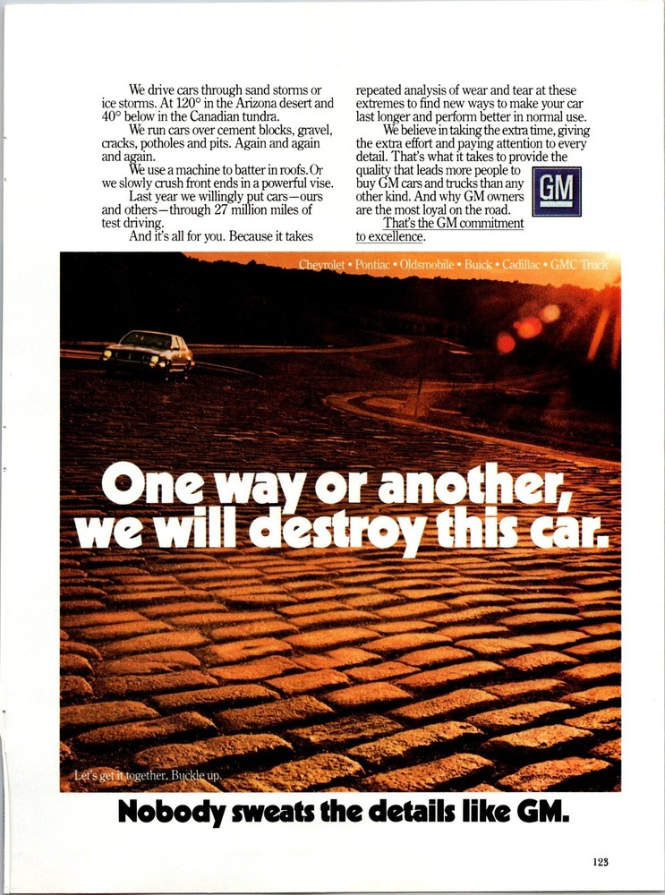 General Motors Commitment to Excellence Original Vintage Print Ad