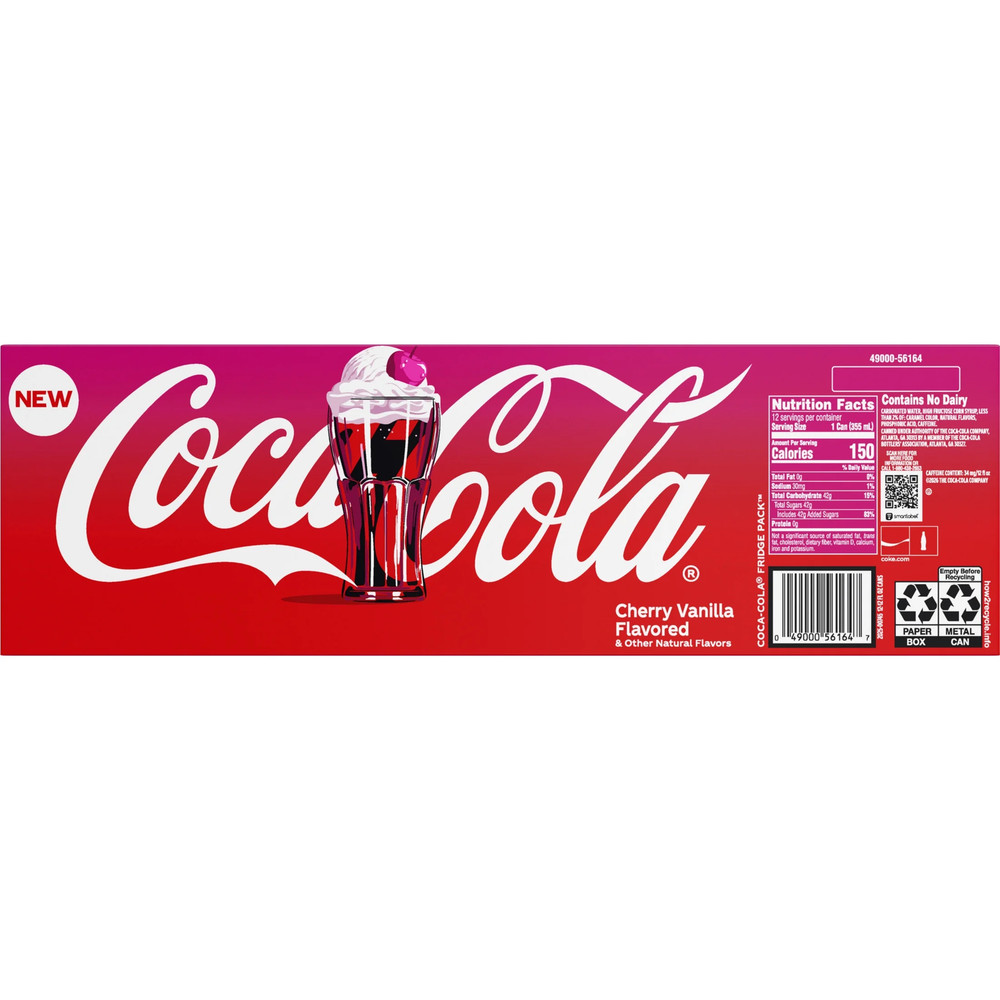 Coca-Cola Cherry Float Soda Pop Fridge Pack Cans, 12 Fl Oz, 12 Pack